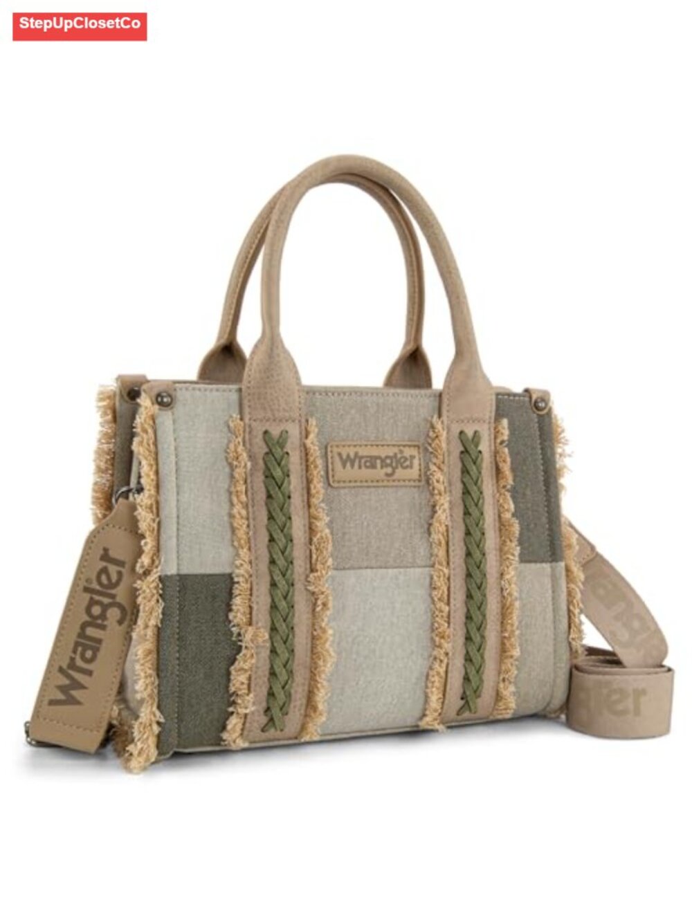 Canvas Woven Tote Bag with Guitar Strap Retro Boho Shoulder Handbag